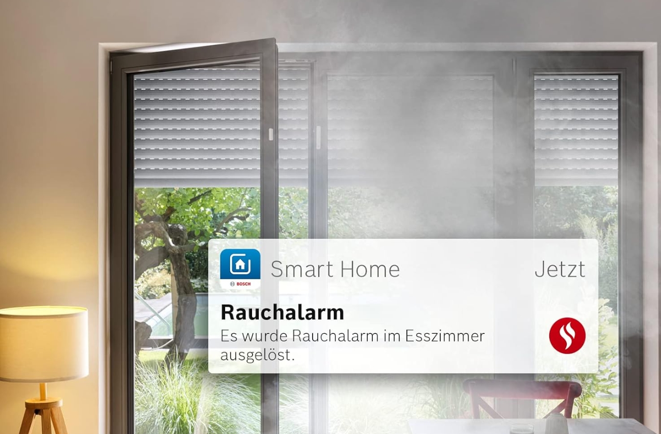 Bosch Smart Home Rauchmelder II App-Benachrichtigung Rauchalarm Push-Nachricht
