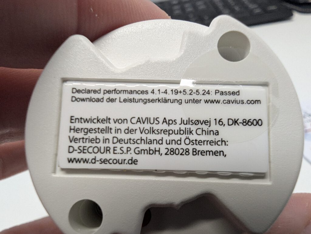 CAVIUS Rauchmelder Herkunft